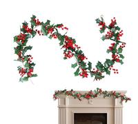 Berry Garland - Christmas Garland | Pine Cone Garland | Realistic Pine Cono Garlands with Red Berries, Unique Wreath Ornament for Christmas, Bendable Home Door Decoration - Winter Decor