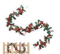 Berry Garland - Christmas Garland | Pine Cone Garland | Realistic Pine Cono Garlands with Red Berries, Unique Wreath Ornament for Christmas, Bendable Home Door Decoration - Winter Decor