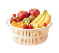 Berry Washer Basket - Double Layer Cleaner, Rotating Brush Strainer