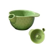 Berry Washing Bowl - Ceramic Drain Colander, Raised Center Fruit Washer
