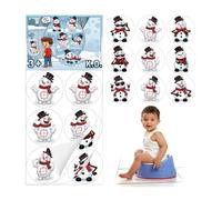 Bersagli per Imparare a Fare la Pipì per Bambini, 36 Pz Adesivi WC Idrosolubili per Scarico, Gioco di Mira con Pupazzo di Neve per Piccoli, Grande Diametro 5cm