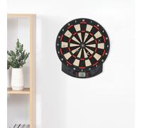 Bersaglio a freccette elettronico in PP con 6 Freccette e Tabellone segna Punti, 44x39,5x 2,2cm, Nero