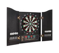 Bersaglio elettronico da aperto, dimensioni (lunghezza x altezza) 102 x 62 cm, numero massimo di giocatori, gioco da 16 freccette in MDF PP ABS, per torneo, con 1 maschera elettronica per freccette