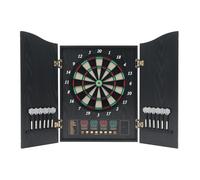 Bersaglio elettronico per freccette, 102 x 62 cm, con 27 giochi | Bersaglio da parete con indicatore LED, 16 giocatori, promemoria vocale, per feste, ufficio, giardino, bar, con 12 freccette