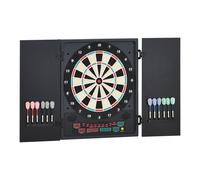 Bersaglio Freccette Elettronico 51x6,5x57 cm con 12 Freccette e 6 Display Nero