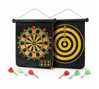 Bersaglio Magnetico Freccette 15'' Doppio Lato 37x43 cm - Gioco Tiro a Segno con 6 Dardi Magnetici Sicuri - Bersaglio Arrotolabile da Appendere - Gioco Bambini e Adulti per Casa, Ufficio e Allenamento