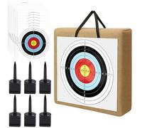 Bersaglio per Arco di Paglia Quadrato, Grande Dimensione 60x60cm, Spessore 30cm, Include 100 Fogli di Bersaglio e 6 Chiodi, Ideale per Pratica e Addestramento(50 * 50 * 30cm)