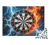 Bersaglio per freccette Puzzle Per Adulti 38x26cm/1000pcs,Giochi Di Sfida Acqua che schizza e fiamme ardenti