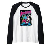 Berserker, Teschio Vichingo, retrò, in Metallo, Stile Norvegese, Punk Maglia con Maniche Raglan
