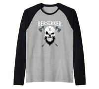 Berserker Viking con Ascia guerriera Patrimonio del Nord Maglia con Maniche Raglan