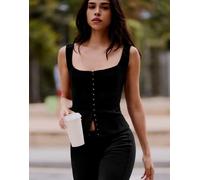 Bershka - Bengaline - Top nero con spalline sottili S