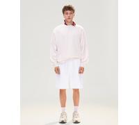 Bershka - Bermuda basic in felpa bianchi-Bianco XS