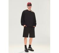 Bershka - Bermuda basic in felpa neri-Nero M