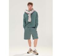 Bershka - Bermuda basic in felpa neri-Verde M