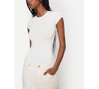 Bershka - Body a maniche corte bianco L