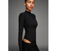 Bershka - Body a maniche lunghe accollato nero S