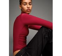 Bershka - Body a maniche lunghe accollato rosso XS