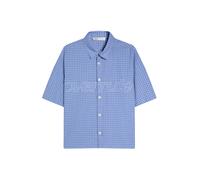 Bershka Camicia blu colomba / bianco Uomo Bershka L
