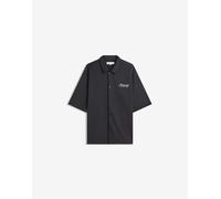 Bershka - Camicia nera a maniche corte con ricami-Nero S