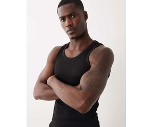 Bershka - Canotta a coste nera-Nero XS