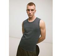 Bershka - Canotta grigio e nero slavato con toppe S