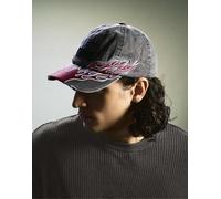 Bershka cappellino ricamato effetto slavato nero M