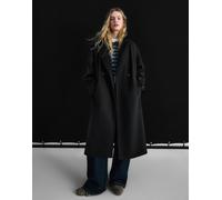 Bershka - Cappotto avvolgente nero morbido al tatto S
