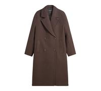 Bershka - Cappotto lungo marrone con spalle scese S