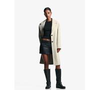 Bershka - Cappotto lungo color sabbia morbido-Neutro M