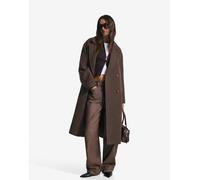 Bershka - Cappotto lungo marrone con spalle scese XS