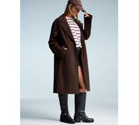 Bershka - Cappotto lungo marrone morbido L