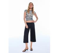 Bershka capri con banda laterale a contrasto navy-blu navy S