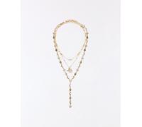 Bershka - Confezione da 3 collane con ciondolo color oro M