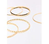 Bershka - Confezione da 7 bracciali sottili color oro M