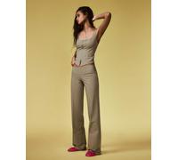 Bershka Pantaloni cachi / bianco Donna Bershka 44
