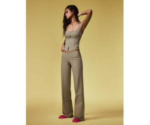Bershka - Cummerbund - Pantaloni a vita bassa kaki-Verde 48