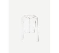 Bershka - Felpa con cappuccio grigio chiaro in misto modal con zip M