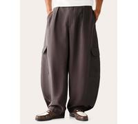 Bershka - Fluid - Pantaloni cargo sartoriali grigi con gamba cilindrica-Grigio 36