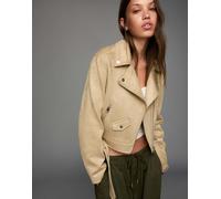 Bershka - Giacca biker bianca effetto pelle-Bianco L