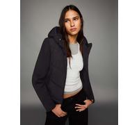 Bershka - Giacca con cappuccio nera effetto neoprene-Nero M