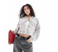 Bershka - Giacca di jeans grigio slavato XS