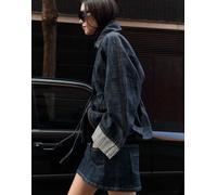 Bershka - Giacca di jeans oversize testurizzata blu L