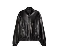 Bershka - Giacca in pelle sintetica nera-Nero M