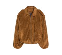 Bershka - Giacca a palloncino in camoscio sintetico color cammello-Neutro S