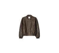 Bershka - Giacca oversize in pelle sintetica marrone M
