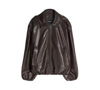 Bershka - Giacca marrone a palloncino in pelle sintetica XS