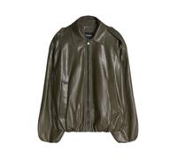 Bershka - Giacca kaki a palloncino in pelle sintetica-Verde S