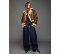 Bershka - Giacca double-face marrone M