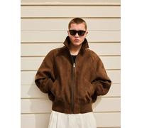 Bershka - Giacca in camoscio sintetico marrone S
