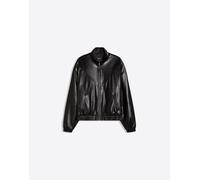 Bershka - Giacca in pelle sintetica nera-Nero M